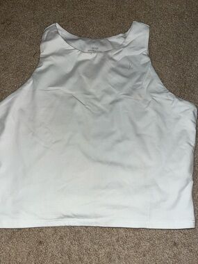 White High-Neck Crop Tank Top - EFAN